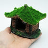 Resin Ancient House with Moss Aquarium Decor